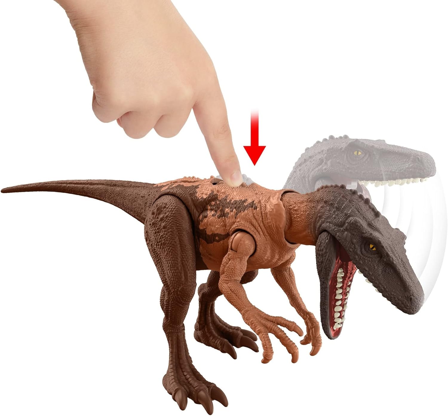 Mattel Jurassic World Strike Attack Herrerasaurus Dinosaur Action Figure Toy with Attack Feature & Movable Joints