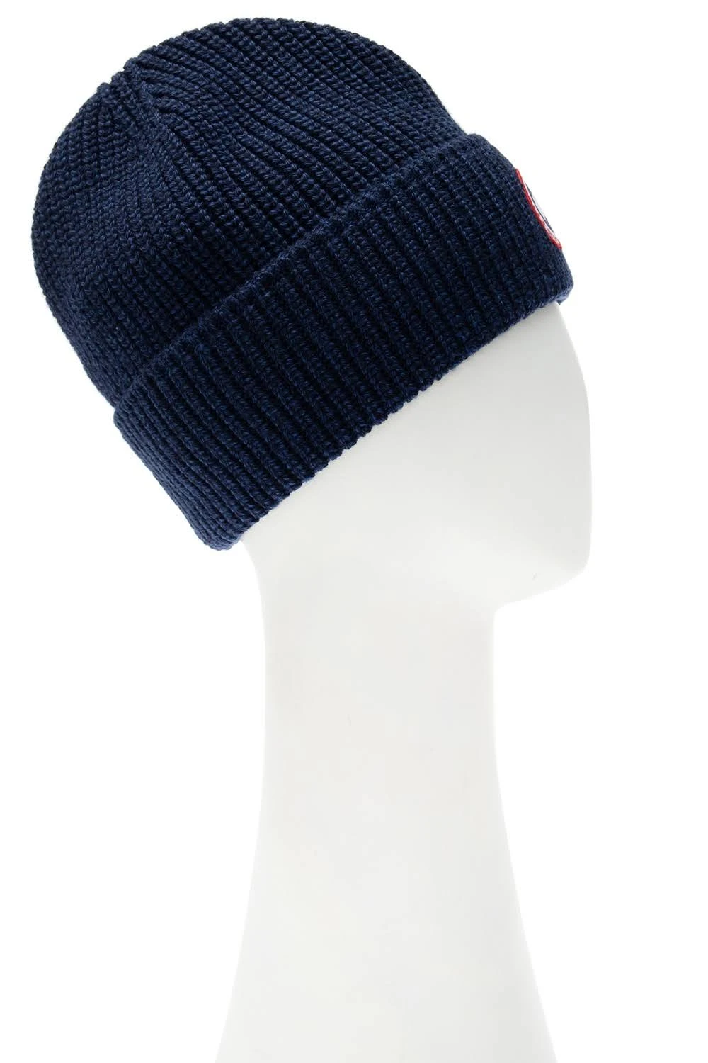 Men&s Canada Goose Arctic Disc Ribbed Toque Beanie - Blue