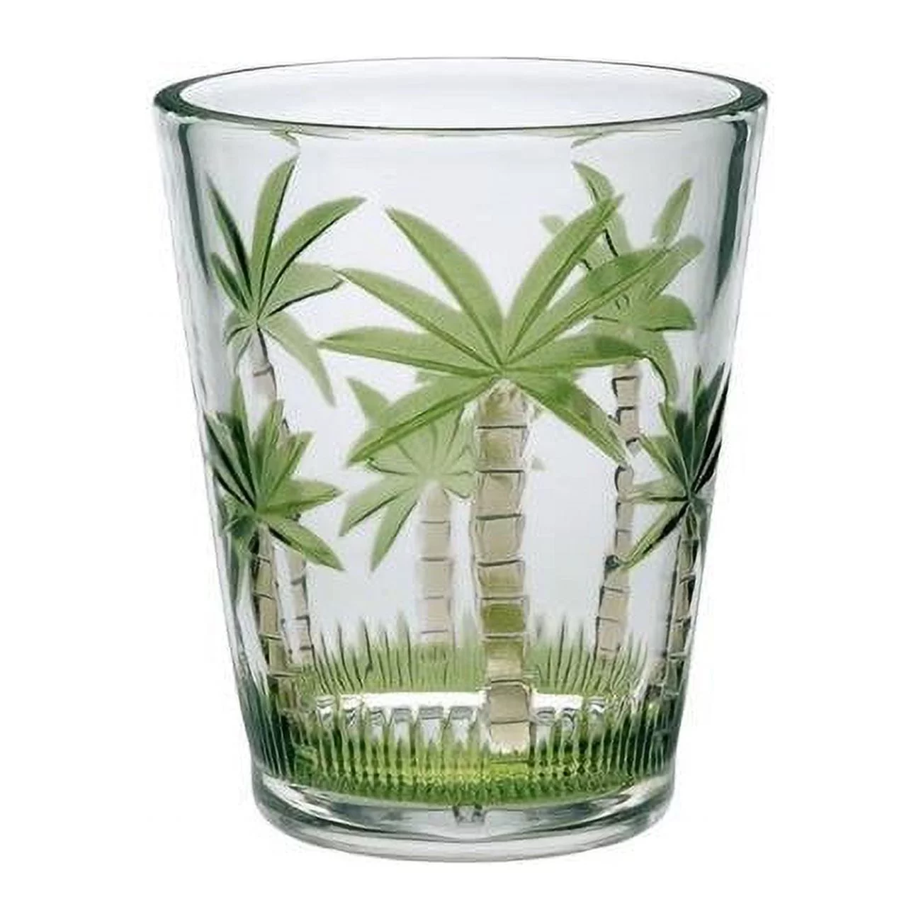 Acrylic DOF Tumbler Palm Tree Design 15 oz. Set of 4 Clear/Palm Tree Design 15 oz.
