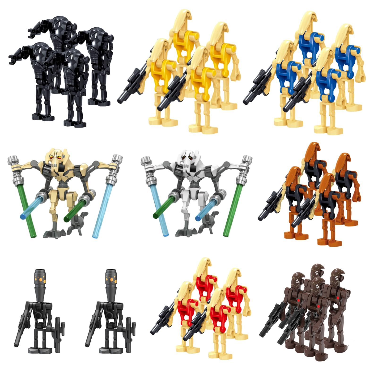 28 Pcs Space Wars Action Figures Clone Wars Droids Building Blocks Sets, General Grevious Super Battle Army Droids inlcuded, Mini Perfect Figures Gifts for Boys and Fans