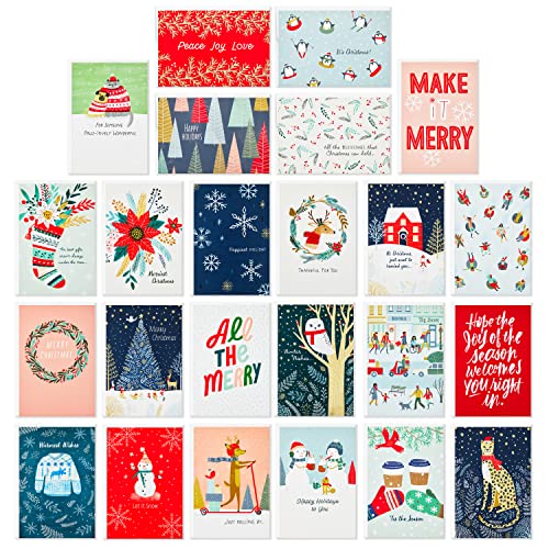 Hallmark Boxed Christmas Cards Assortment, 24 Designs (24 Cards and Envelopes)