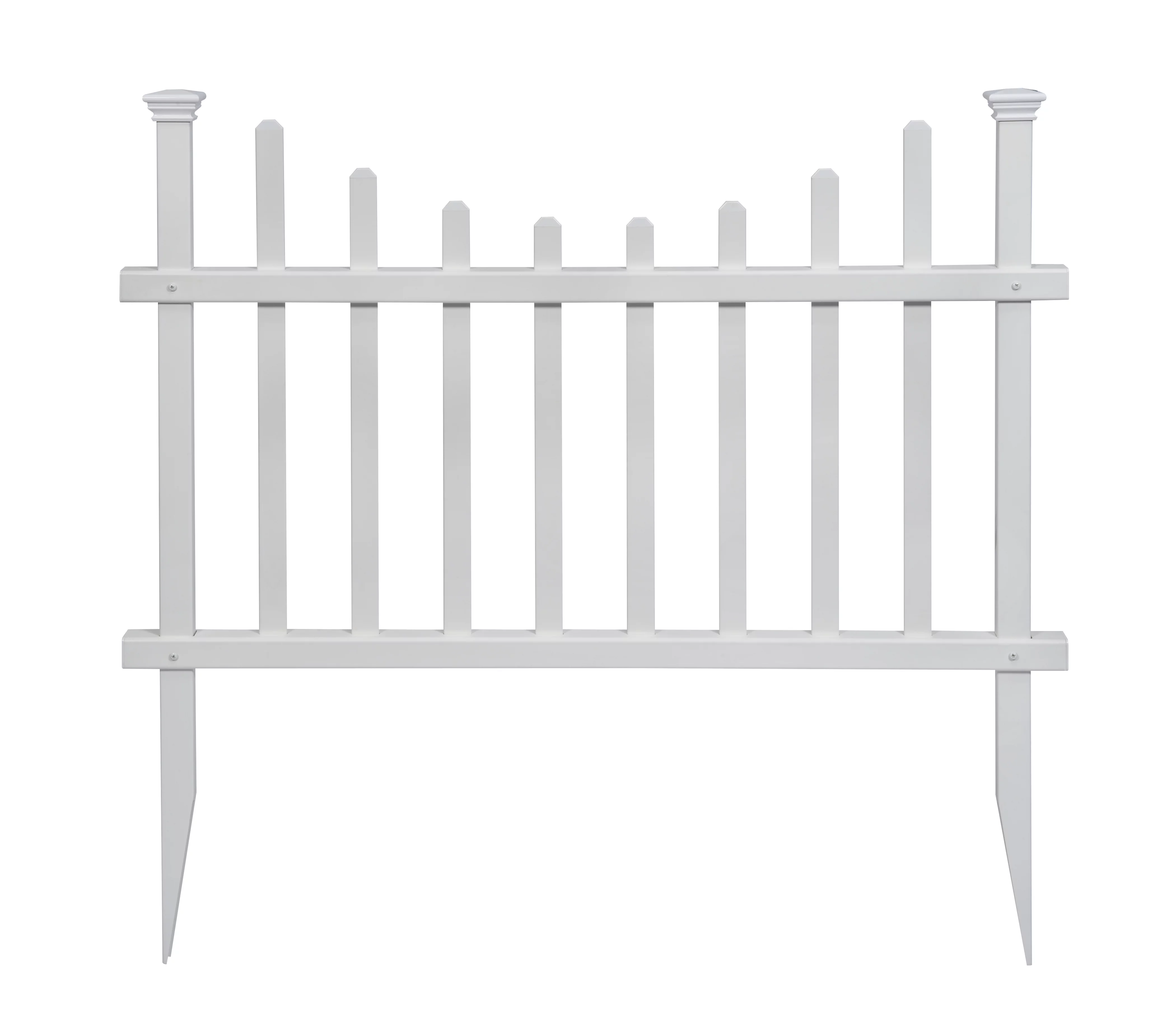 Zippity Outdoor Products Washington Vinyl No-Dig Picket Fence Kit - 2 Pack (30in H x 42in W)