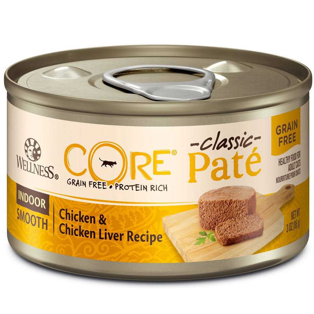 Wellness CORE Natural Grain Free Indoor Chicken & Chicken Liver Smooth Pate Wet Canned Cat Food - Pet Supplies online store