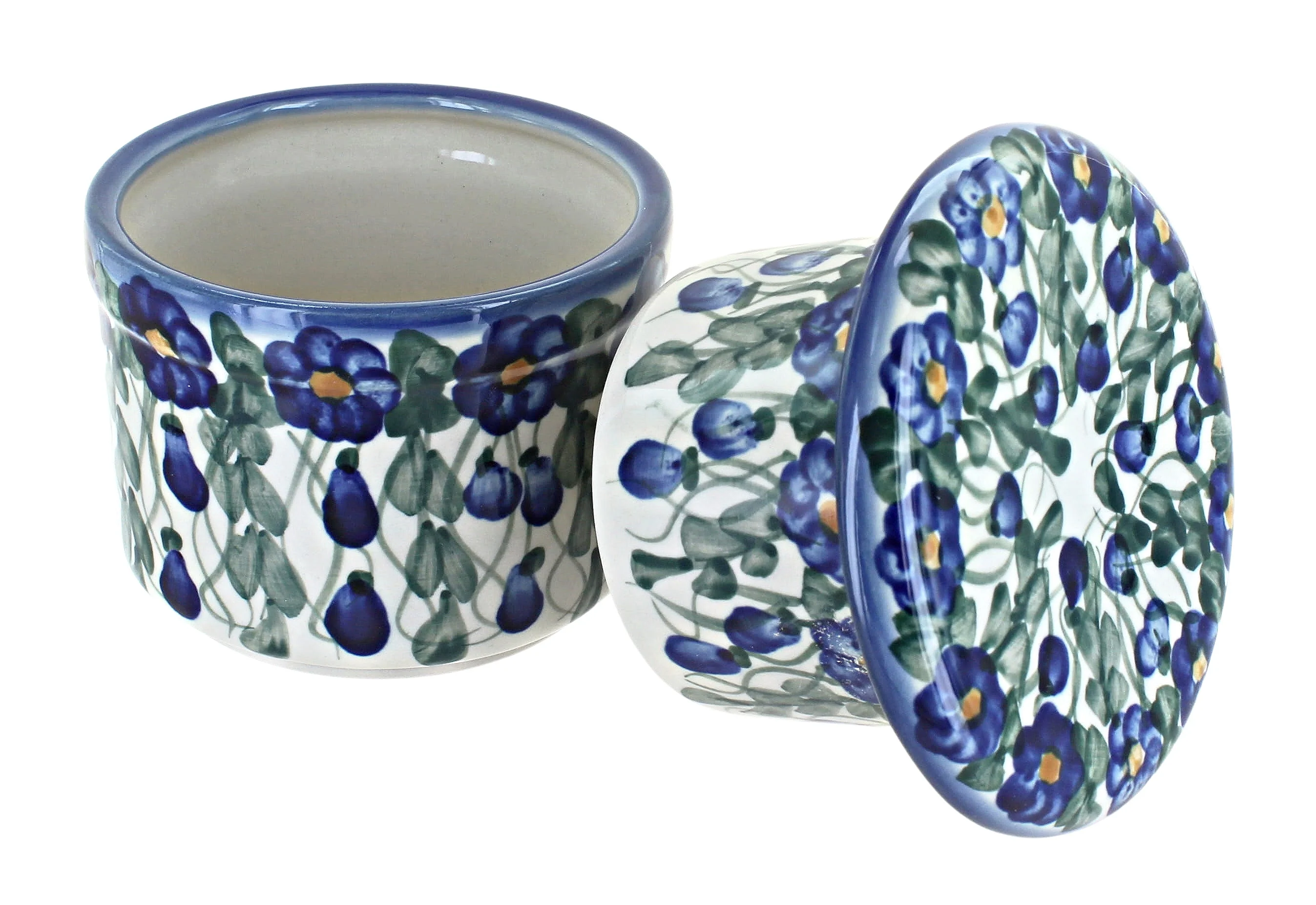 Blue Rose Polish Pottery Pandora French Butter Dish