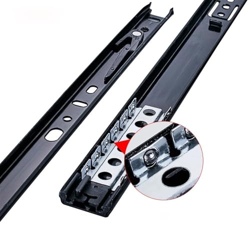 Sliding Rail Linear Bearing Slider Cold Rolled Steel Drawer Slides 8~20Inch Close Drawer Track Rail Sliding Two-Section Cabinet Slides Furniture Hardware(DG205 16 Inch)