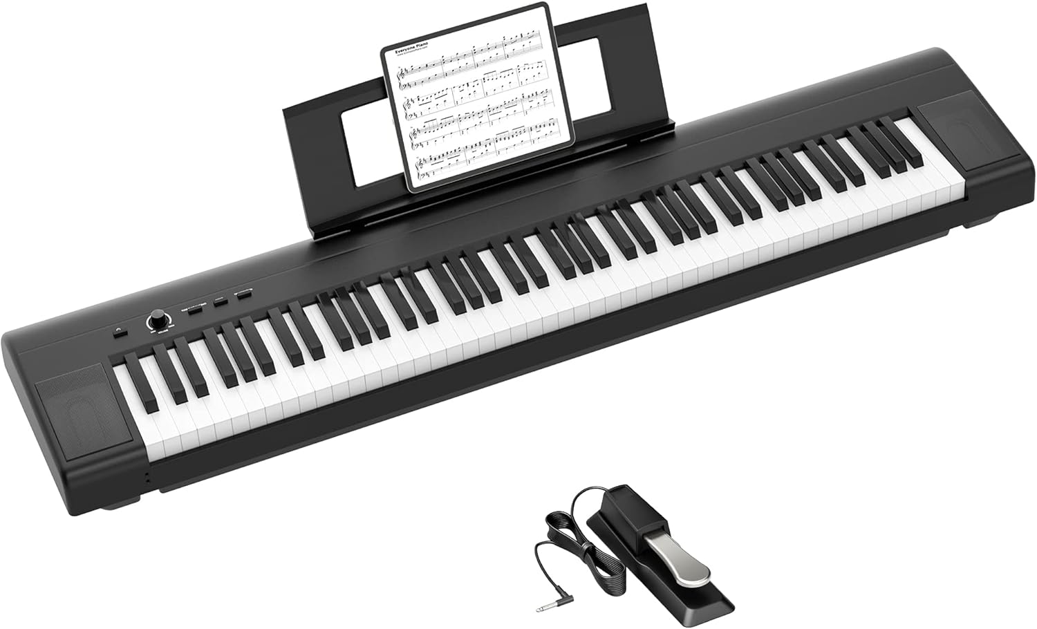 Jomilly Full Size 88 Key Weighted Hammer Digital Piano, Portable Electric Keyboard Piano for Beginner/Adults with Sustain Pedal, Power Supply, And Built in Speakers (Without Stand)