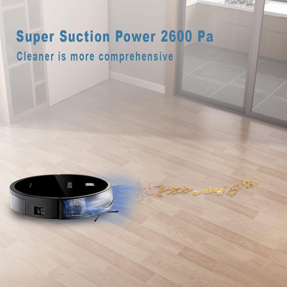 IMASS Robot Vacuum and Mop, Smart Path Planning Robot Vacuum Cleaner, 2600Pa High Suction and Self-Charging, Robot Vacuum Supports Alexa, Good for Pet Hair, Hard Floors and Low Pile Carpets.