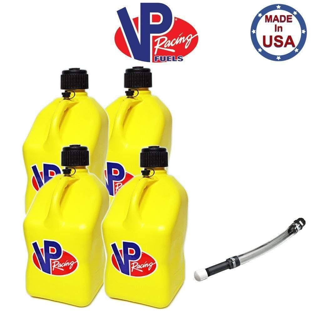 VP Racing Fuel Jugs Square 5 Gallon GAS Can and Hose Yellow / 4 / 1