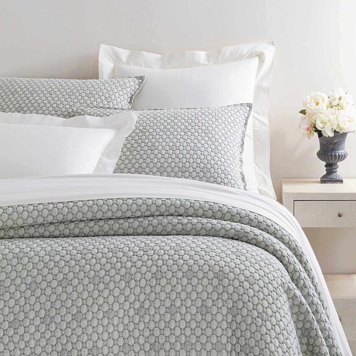Pine Cone Hill Lodi Silver Matelasse Coverlet King