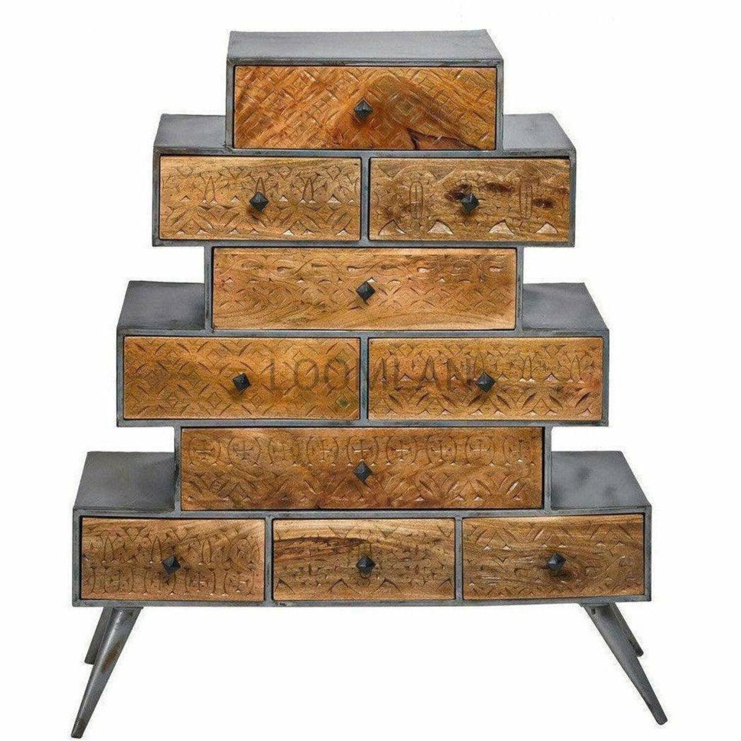 47x40 Apothecary Chest of 10 Drawers Wood Storage Cabinet