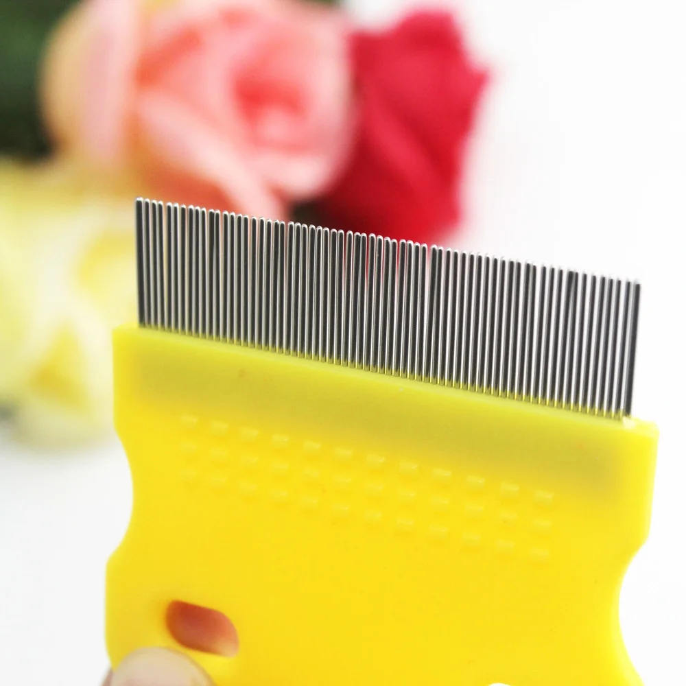 Shldybc Pet Hair Grooming Comb Flea Shedding Brush Puppy Dog Stainless Comb, Dog Puppy Grooming Steel Small Fine Toothed Pet Flea Comb New