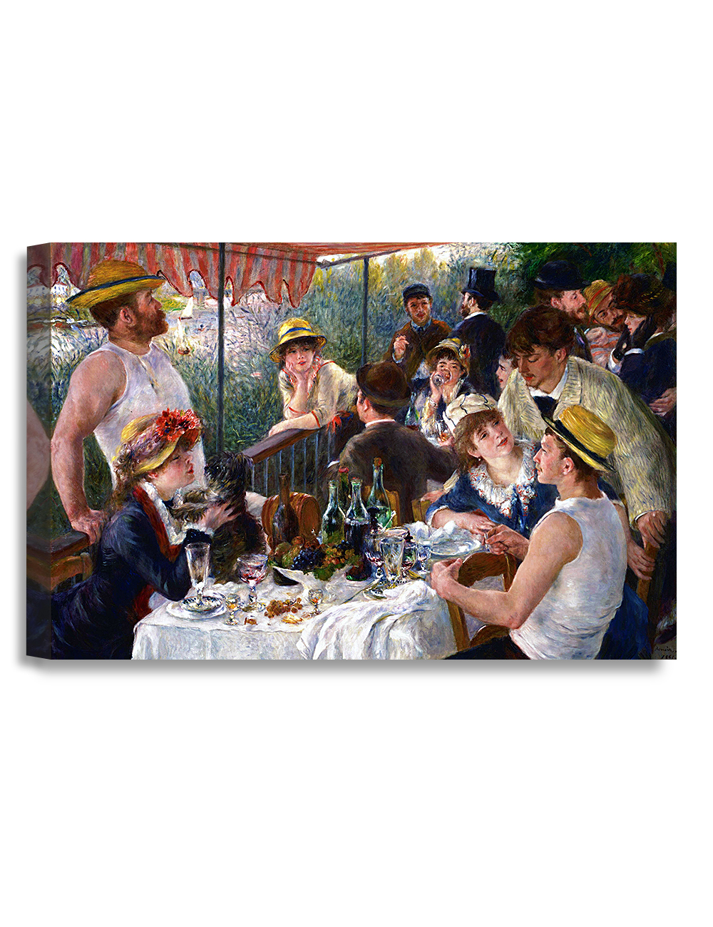 DECORARTS - Luncheon of the Boating Party by Pierre-Auguste Renoir. Oil Painting Reproduction, Giclee Print on Canvas. Ready to Hang Wall Art for Home, Bedroom, Office Decor. 18x12