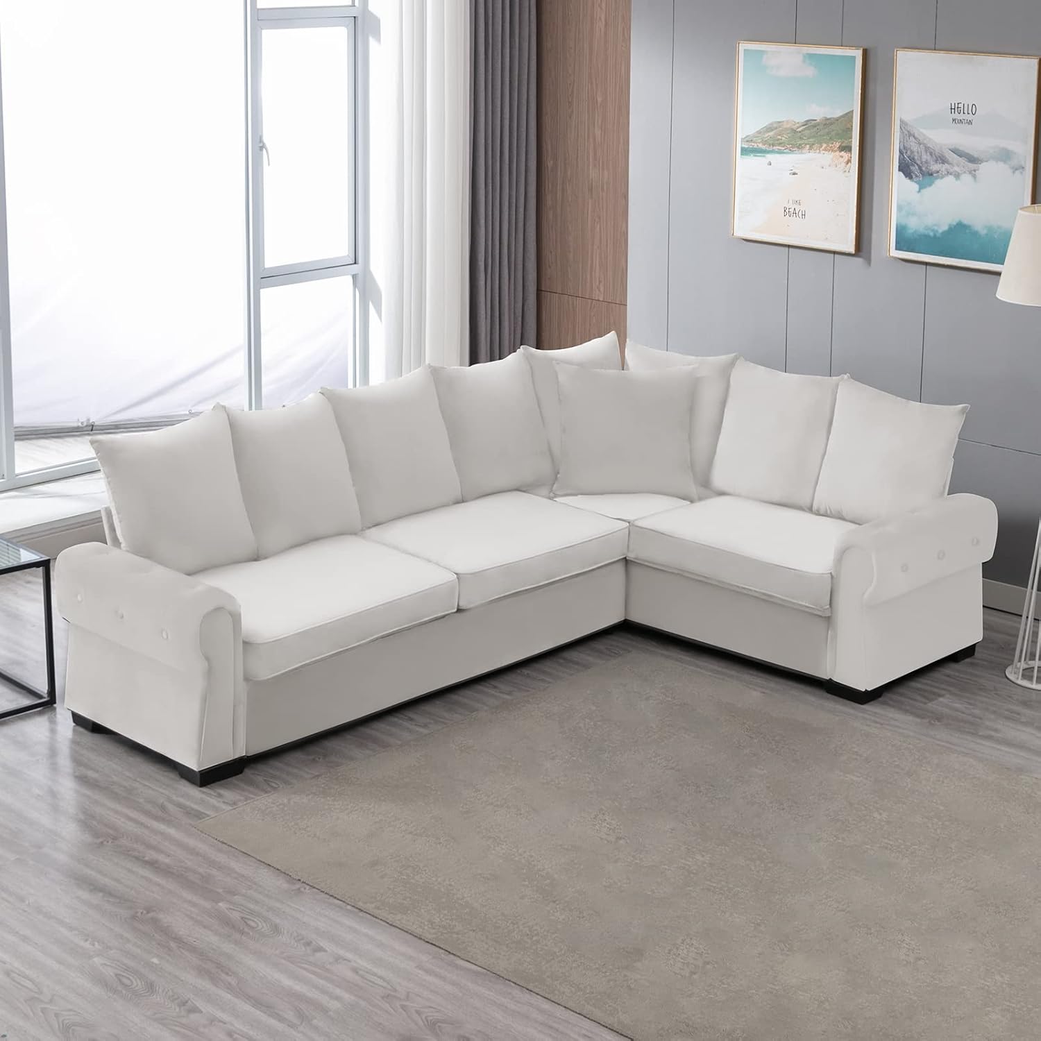 Mixoy Pull Out Sofa Bed, 2 in 1 Sleeper Sofa with Folding Foam Mattress, Multifunctional Pull Out Couch for Small Spaces, Living Room & Apartments, Beige