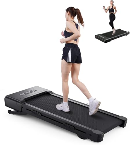SupeRun Walking Pad, Under Desk Treadmill, 3 in 1 Portable Treadmill with Remote Control LED Display, 2.5 HP Quiet Walking Jogging Machine for Office Home Use, 250 Lbs Capacity