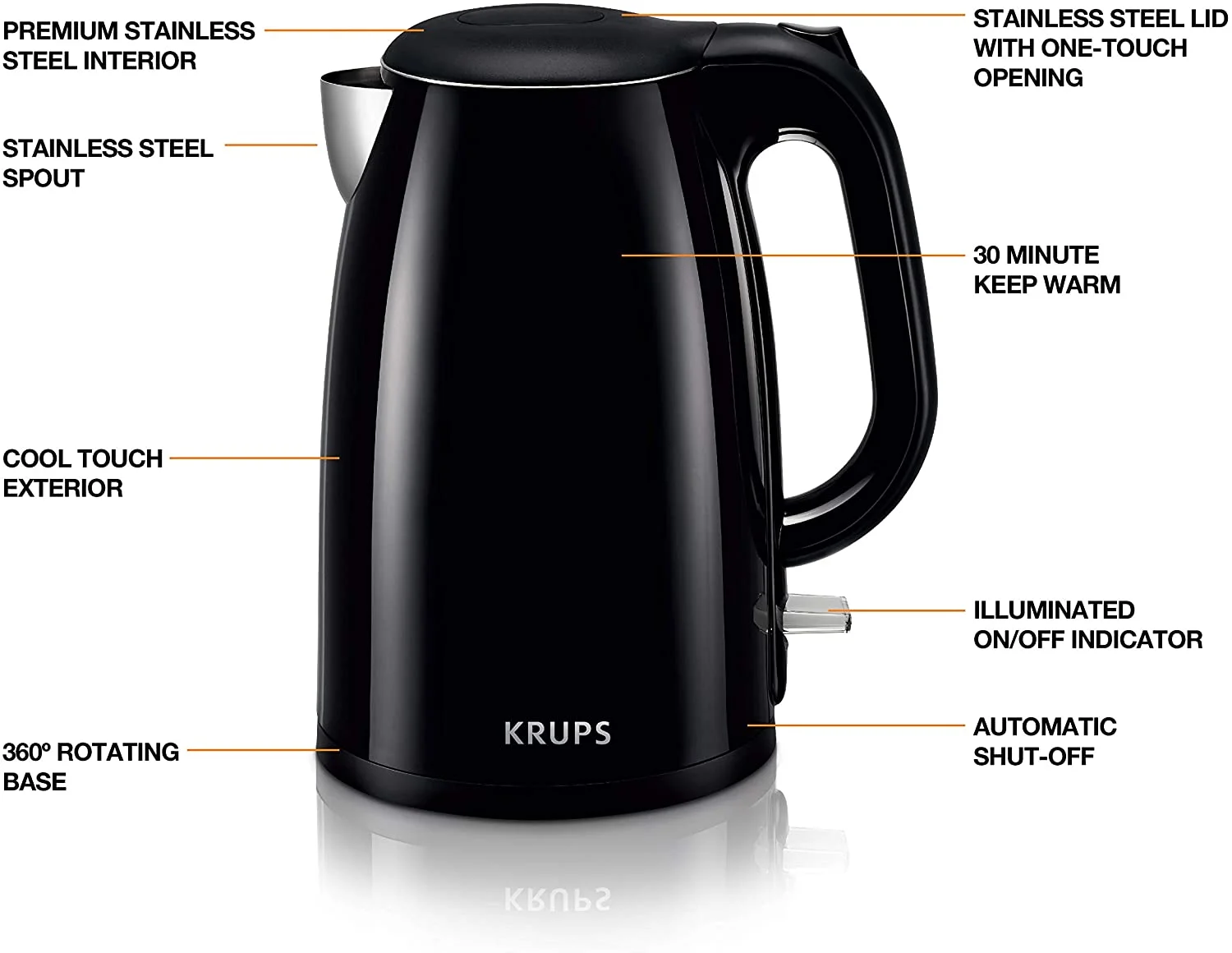 Krups BW260850 1.5L Cool Touch Stainless Steel Electric Kettle