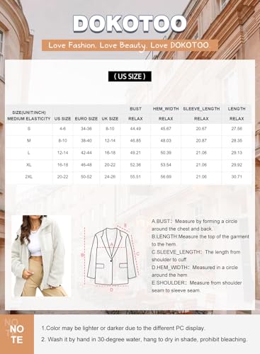 Dokotoo Womens Winter Trendy Full Zipper Fleece Jackets Long Sleeve Relaxed Warm Teddy Coats with Pockets