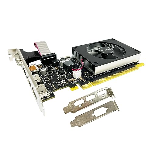 QTHREE GeForce GT 730 4GB DDR3 Low Profile Graphics Card, 2X HDMI, DP, VGA, PCI Express 2.0 x8,Gaming Video Card,Computer GPU for PC