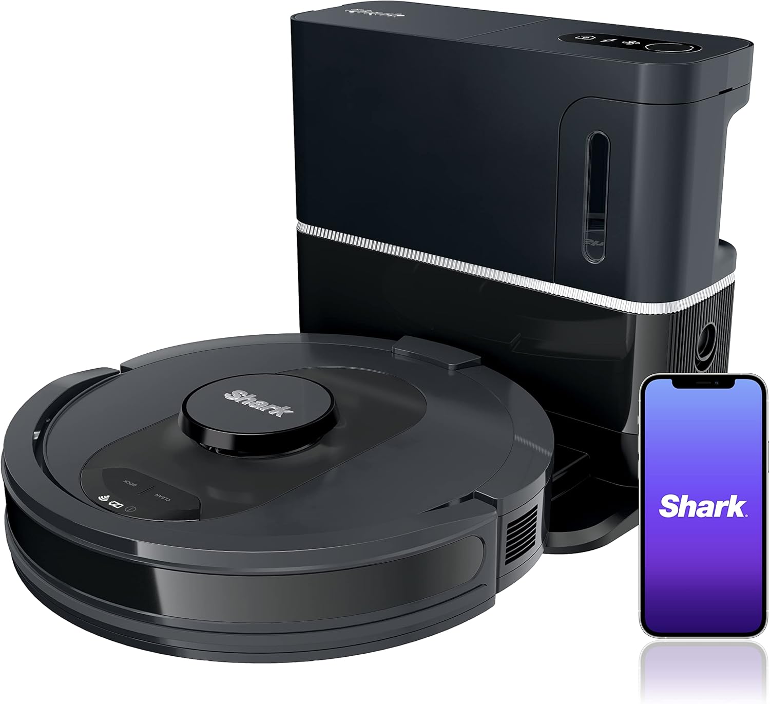 Shark AV2501AE AI Robot Vacuum with XL HEPA Self-Empty Base, Bagless, 60-Day Capacity, LIDAR Navigation, Perfect for Pet Hair, Compatible with Alexa, Wi-Fi Connected, Carpet & Hard Floor, Black