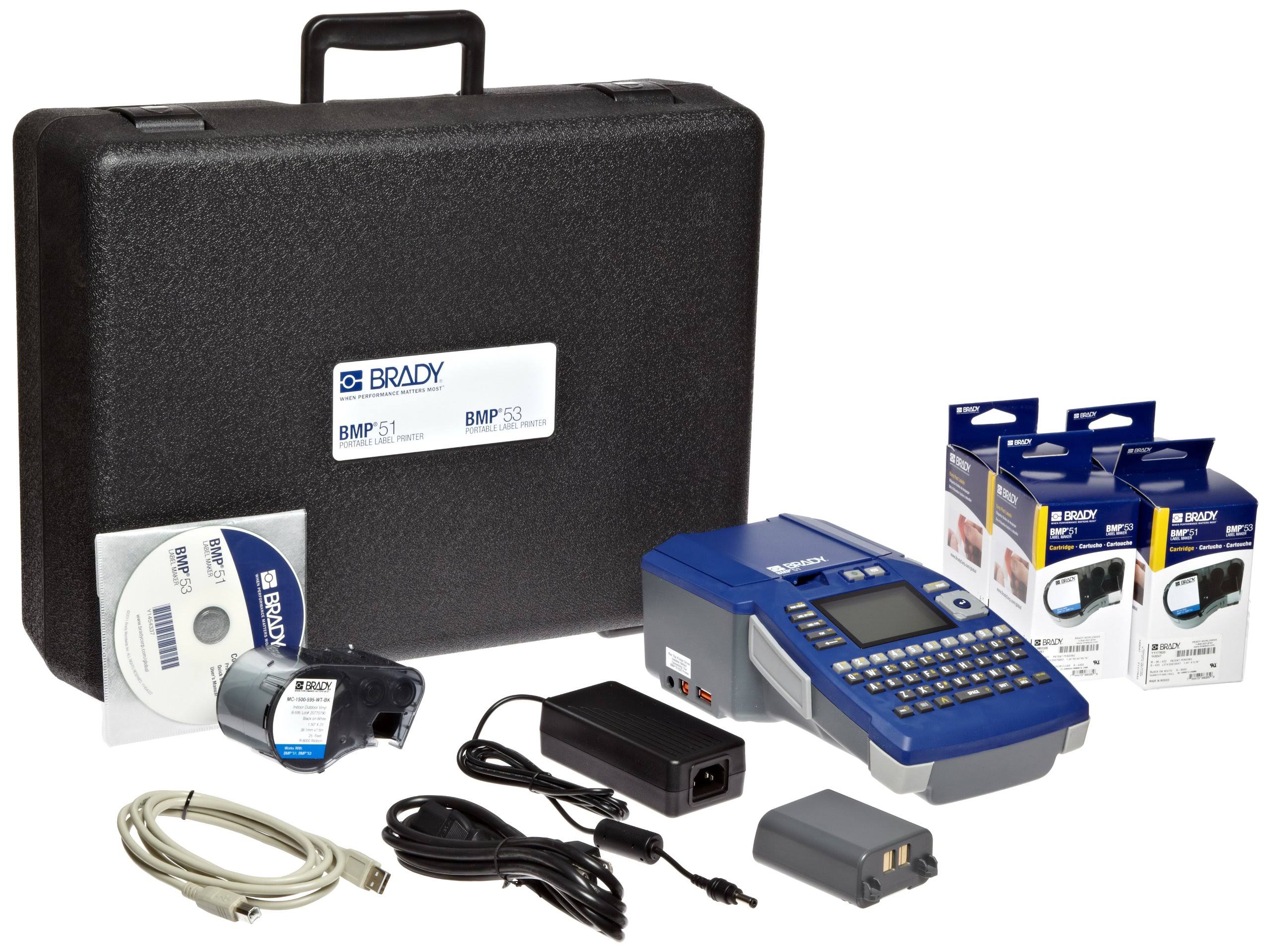Brady, BMP51-KIT-VD, BMP51 Label Maker Starter Kit