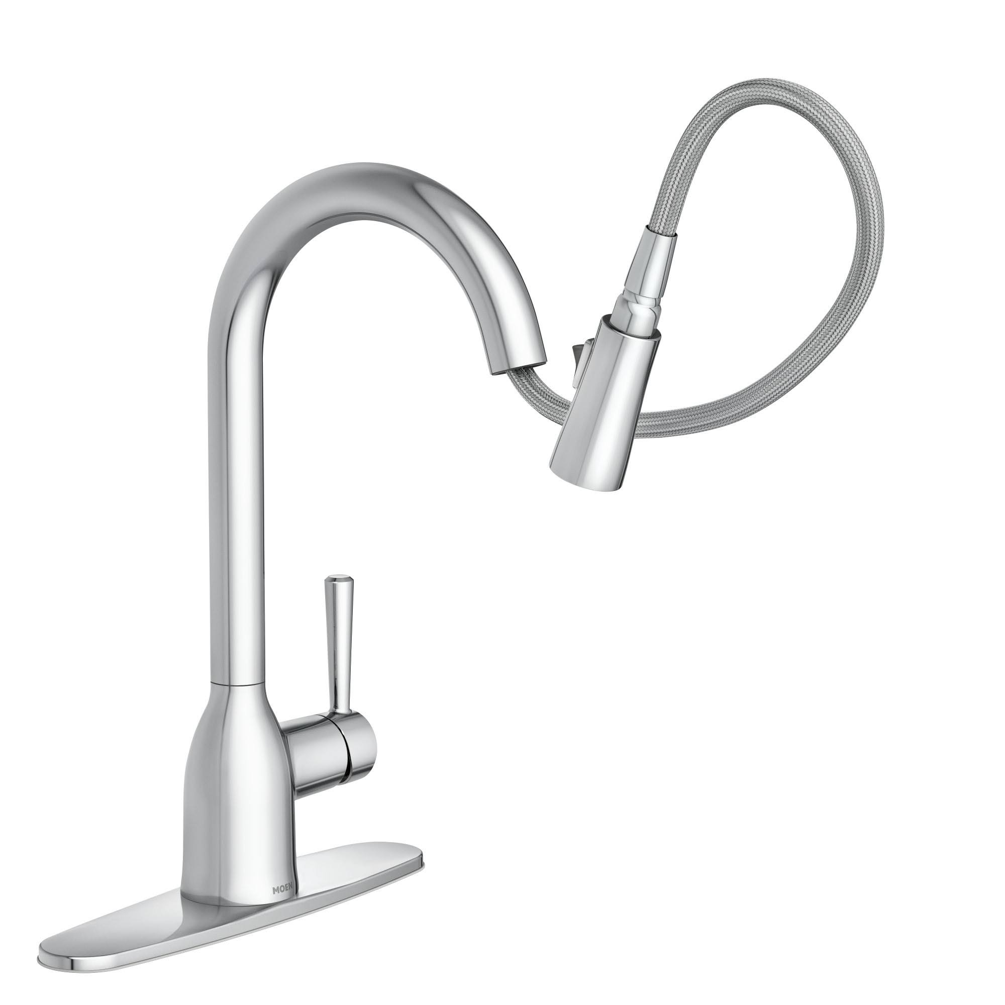 Moen 87233SRS Adler Pull Down Single Handle Kitchen Faucet with Power Clean Finish: Spot Resist Stainless