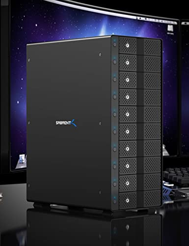 SABRENT USB 3.2 5-Bay 3.5” SATA Hard Drive Docking Station, Trayless Design, USB-C 10Gbps, Independent Power Switches, Locking Bays, Aluminum Cooling, Compatible with Windows Mac Linux (DS-SC5B)