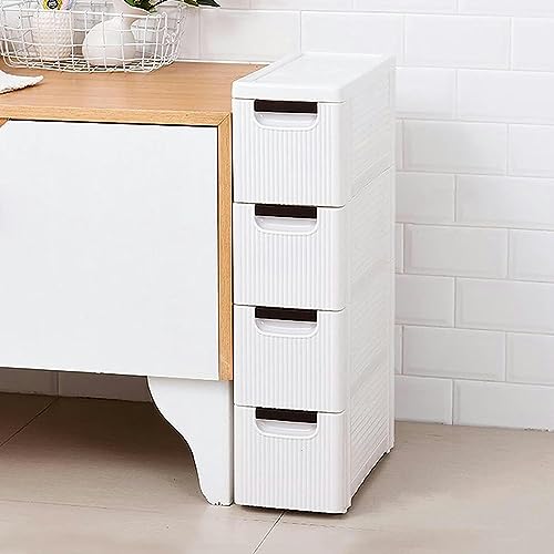 Bathroom Thin Floor Cabinet with Drawer, Toilet Side Storage Shelf, Freestanding Bathroom Storage Organizer for Bedroom, Hallway