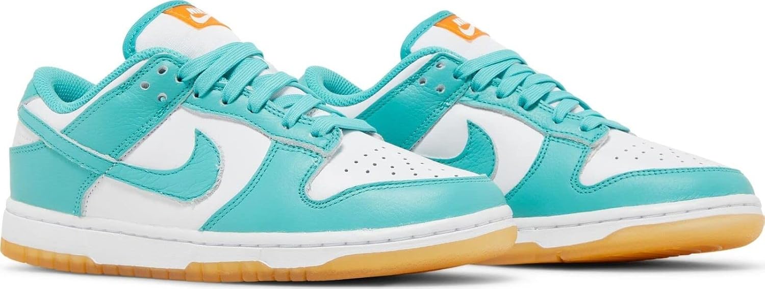 Nike Women's Dunk Low Teal Zeal White/Washed Teal-Kumquat (DV2190 100) - 12