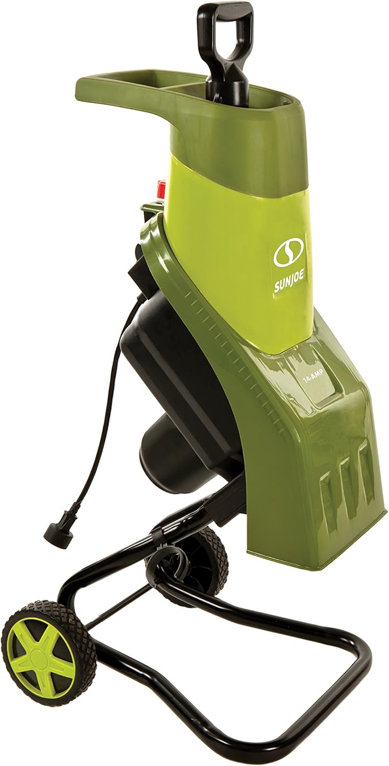 Sun Joe CJ601E Electric Wood Chipper/Shredder, 14-Amp, 16:1 Reduction, Green