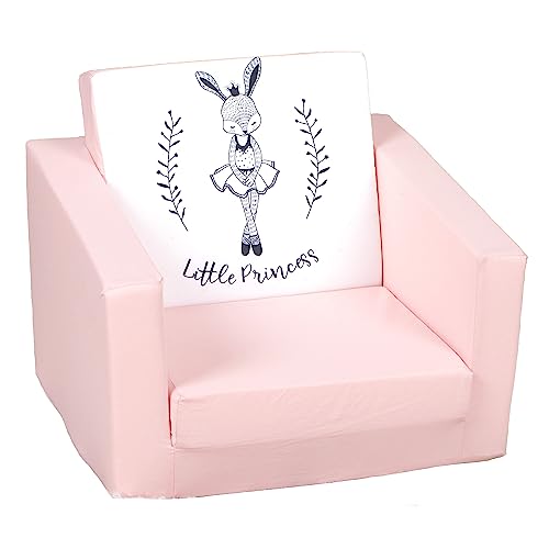 Delsit Fold Out Toddler Chair - Foldable Kids Couch & Bed with Removable Cotton Cover - Lightweight, Washable & Safe Design with Soft Corners - Perfect for Playrooms & Bedrooms | Skater Bear