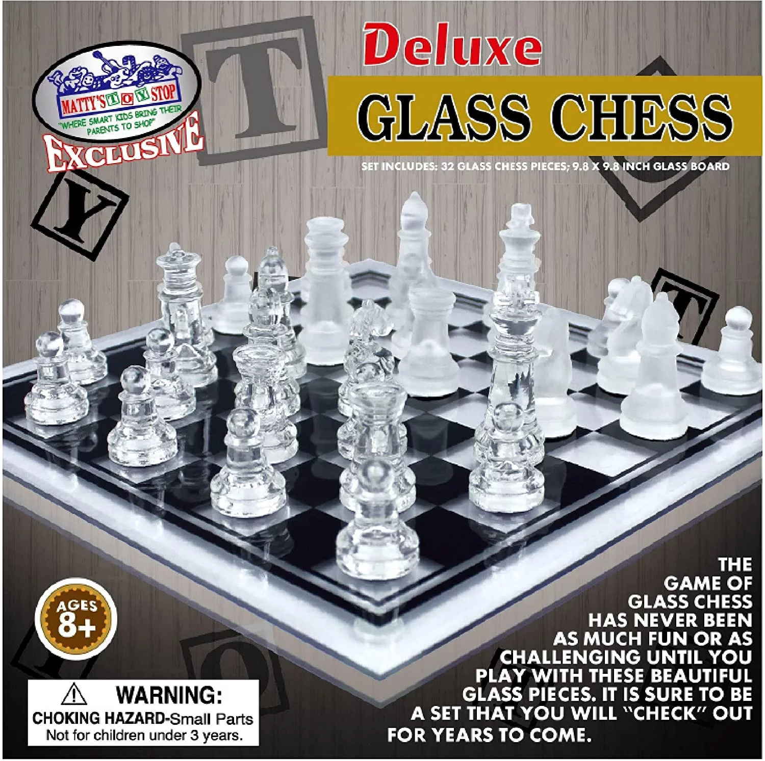 Deluxe Glass Chess Set Small