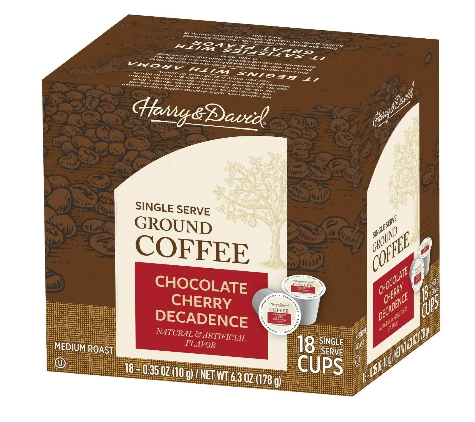 Harry & David Coffee Combo, Chocolate Cherry Decadence, Caramel Pecan 2/18 ct boxes