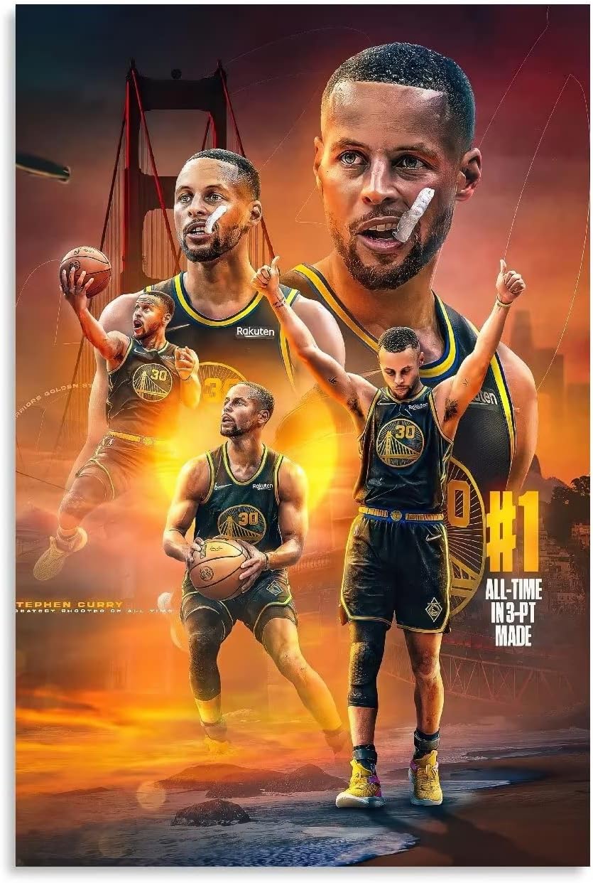JADESA Stephen Canvas Curry Poster Unframed 12X18inches Wall Art For Room Decoration Aesthetic Basketball Star Paintings Boys Room Decor