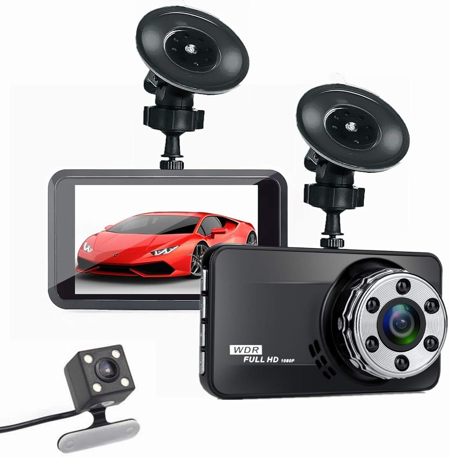 2021 New Dash Cam Front and Rear 1080P Full HD Car DVR Dashboard Camera Video Recorder in Car Camera Dashcam for Cars 170 Wide Angle WDR with 3.0