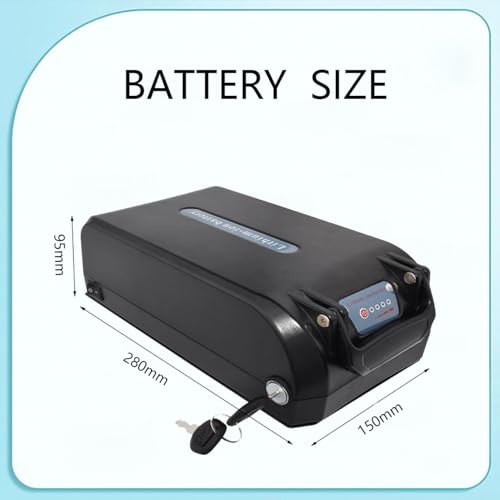 36 Volt 20Ah Ebike Battery 48 Volt 12Ah 15Ah Electric Bicycle Battery Replacement 18Ah 20Ah Lithium Rack Back Battery with Handle + BMS + Anti-theft Lock for Max 1000W Motor,48v15ah