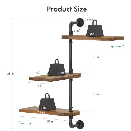 3-Tier Rotating Window Plant Shelf,Wooden Indoor Plant Stand, Wall Plant Holder, Optimal Light Exposure for Indoor Multiple Plants, Enhance Home Decor, Gift Idea for Plant Lovers