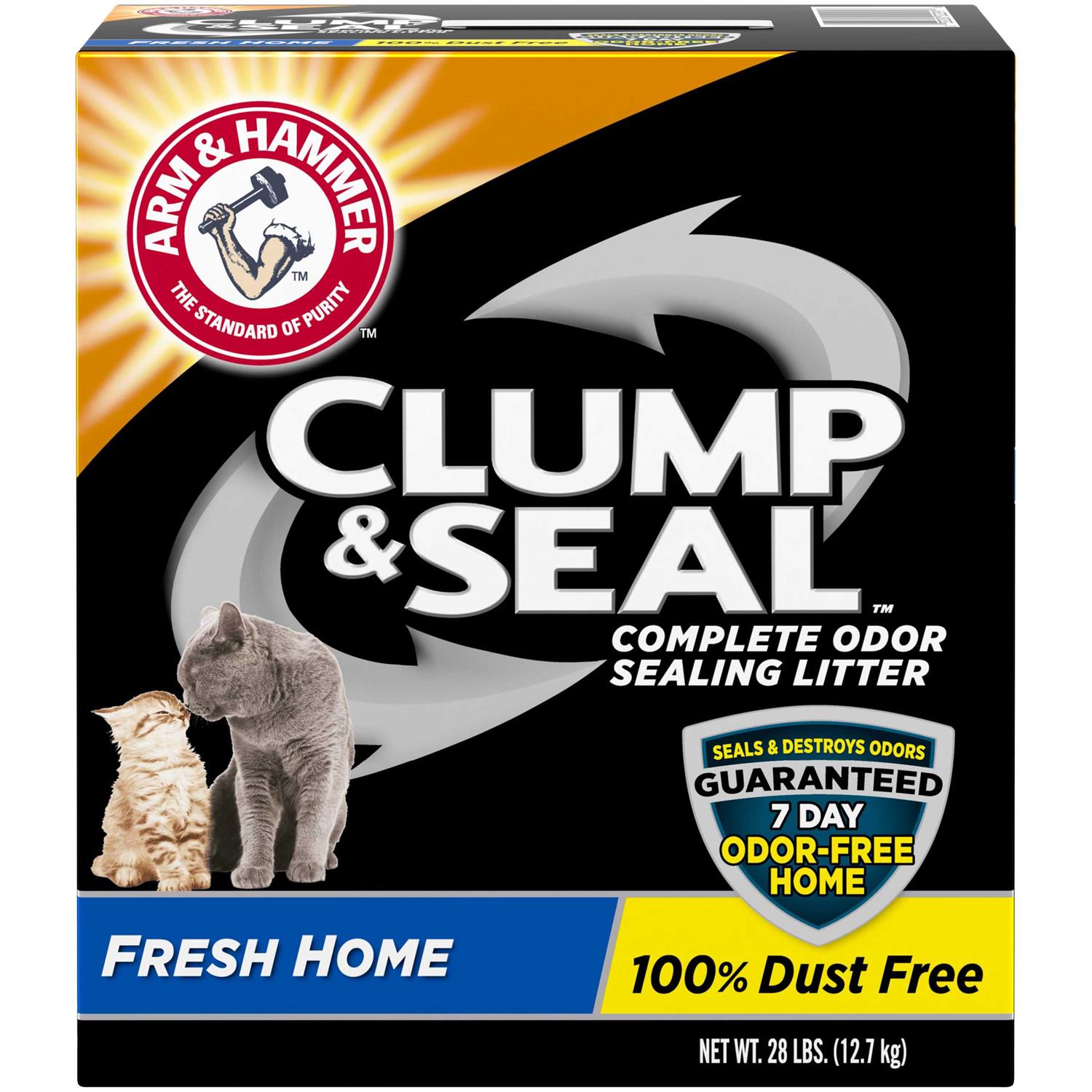 Arm & Hammer Litter Clump & Seal Complete Odor Sealing Clumping Cat Litter, Fresh Home with Ultra Odor Blasters with 10 Days of Odor Control, 28-lb - Pet Supplies online store