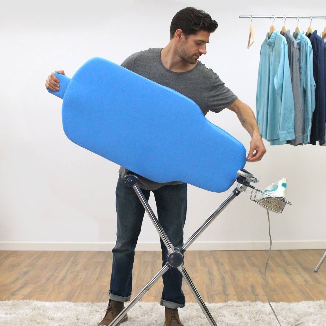 Sharkk Flippr Ironing Board with 360 Degree Rotating Function and Detachable Iron Rest, Premium Aluminum Iron Board with 8 Adjus