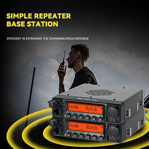 Retevis GMRS Communicate Kit, RT97 GMRS Base Repeater, RA87 GMRS Radios, HA1G GMRS Two Way Radio 2 Pack, GMRS Base Antenna, MR300 Fiberglass GMRS Antenna, Long Range Relay Communication Set