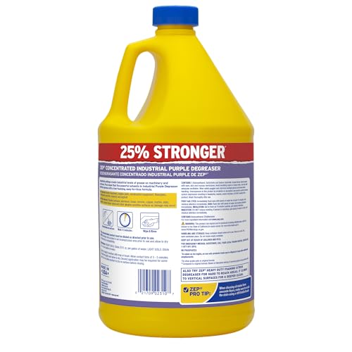 Zep Industrial Purple Cleaner and Degreaser Concentrate - 1 Gallon (1 Unit) R45810 - Powerful Deep Oil and Grease Cleaning Formula for Machinery, Engine Parts, Shop Floors, Garages
