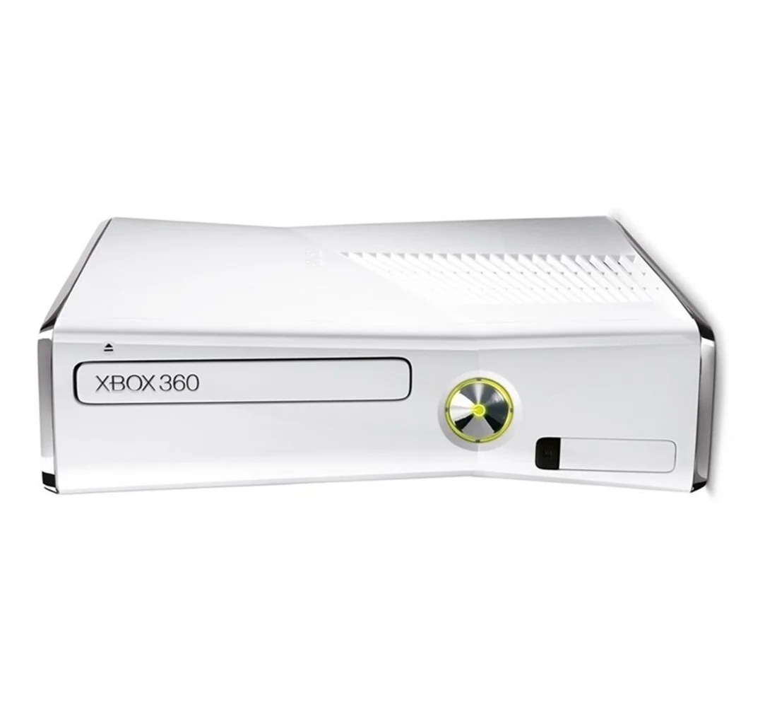 Restored Xbox 360 S 4GB Game Console White with 2 Retrofam White Controllers (Refurbished)