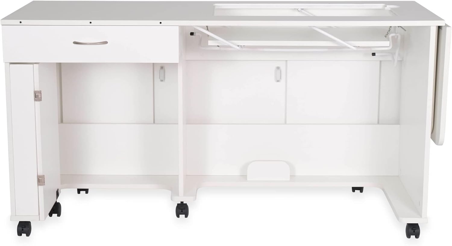 Arrow Classic Sewing Furniture “Christa” Sewing Cabinet: Full-Size, Locking Wheels, Manual Machine Lift, Side and Rear Leafs for Expansive Workspace