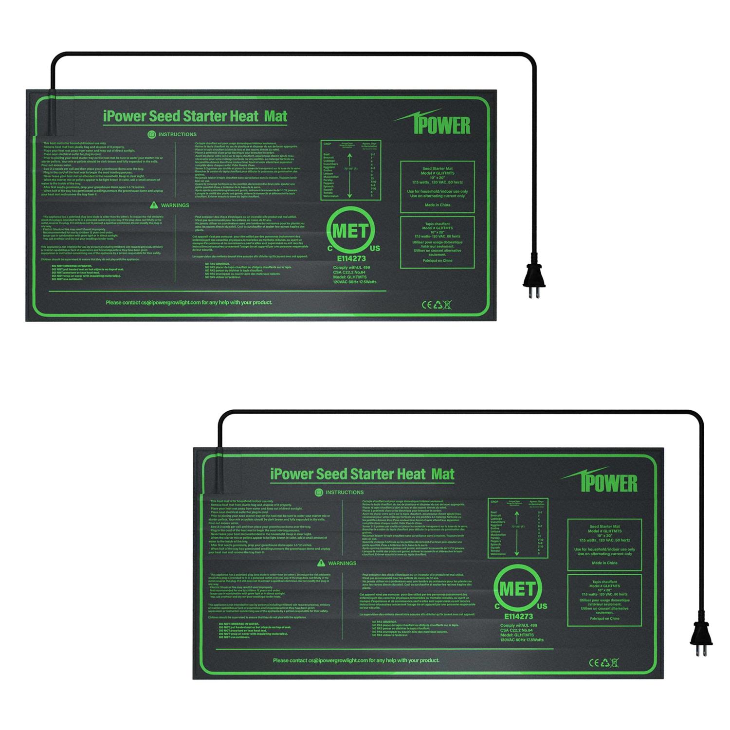 iPower GLHTMTS Durable Waterproof Seedling Heat Mat Warm Hydroponic Plant Germination Starting Pad - Pet Supplies online store