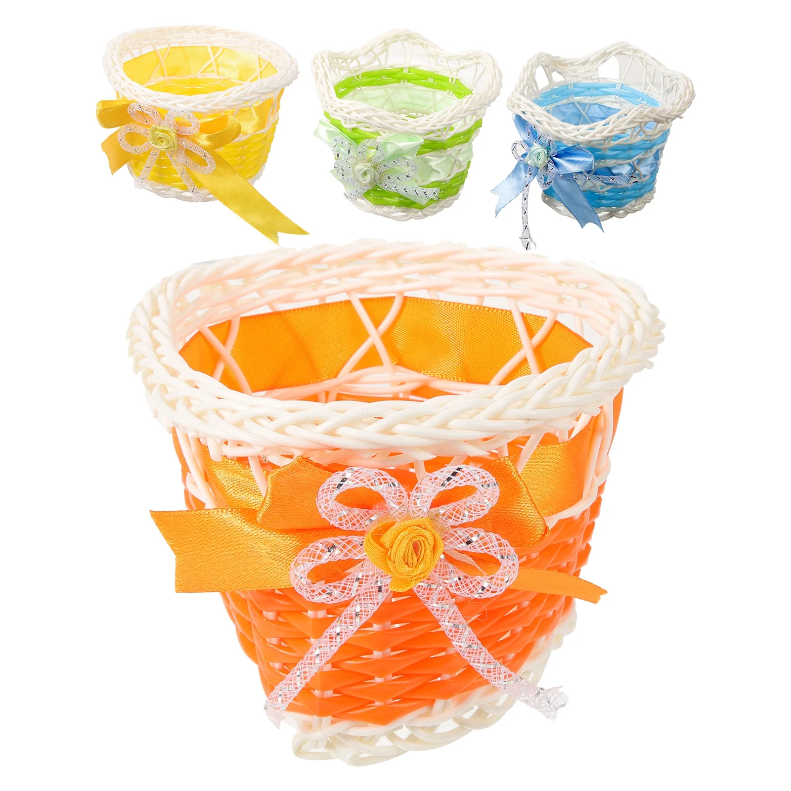 4 Pcs Rattan Flower Basket Living Room Pot Artistic