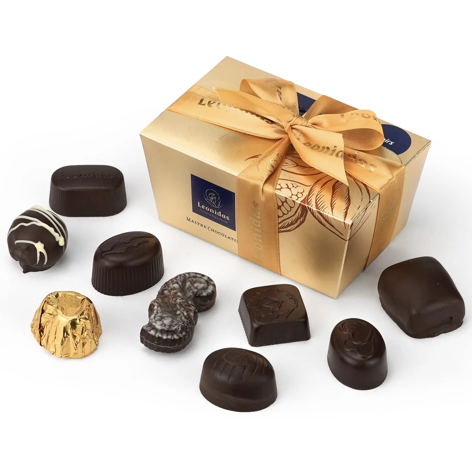 Leonidas Dark Belgian Chocolate Assortment in Ballotin Gift Box – 1 lb / 453 g