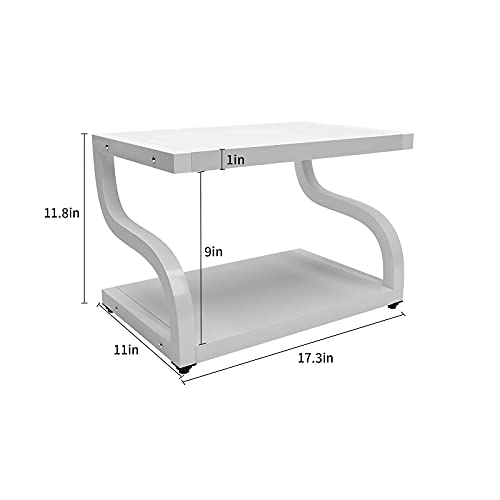 PUNCIA 2 Tiers Small Retro Wood Home Office Desktop Printer Stand Laser Printer Copier Stand with Storage Rustic Tabletop Heavy Duty Organizer Rack Shelf Desk Dual for Small Space Double Tiers Tray