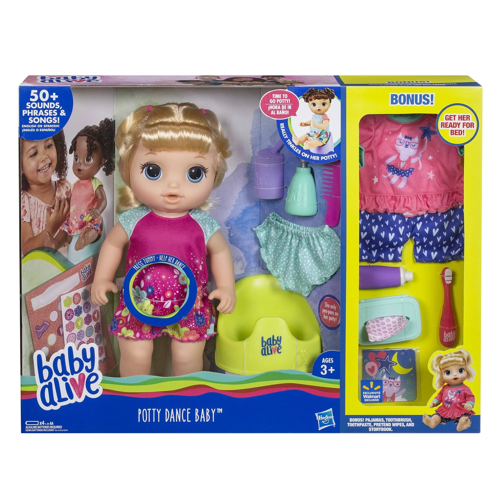 Baby Alive Potty Dance Exclusive Value Pack (Blonde Straight Hair)