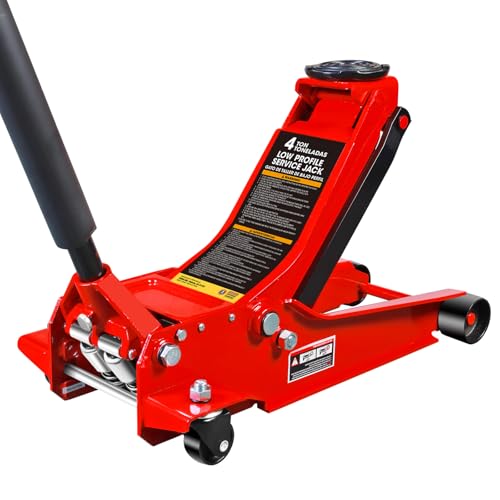 BIG RED T83006 Torin Hydraulic Trolley Service/Floor Jack with Extra Saddle (Fits: SUVs and Extended Height Trucks): 3 Ton (6,000 lb) Capacity, Red