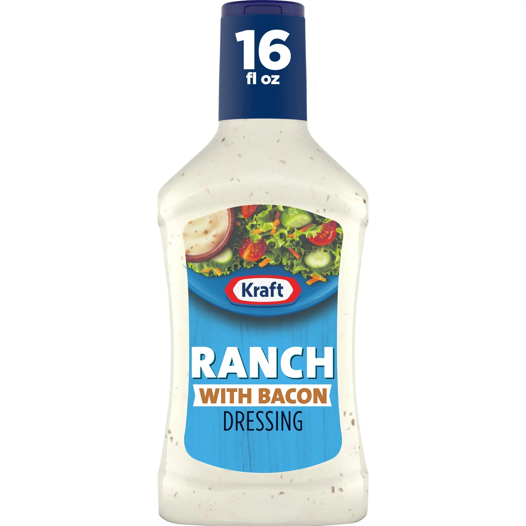 Kraft Ranch Salad Dressing with Bacon, 16 fl oz Bottle Pack of 2 Includes V2U Utensil set
