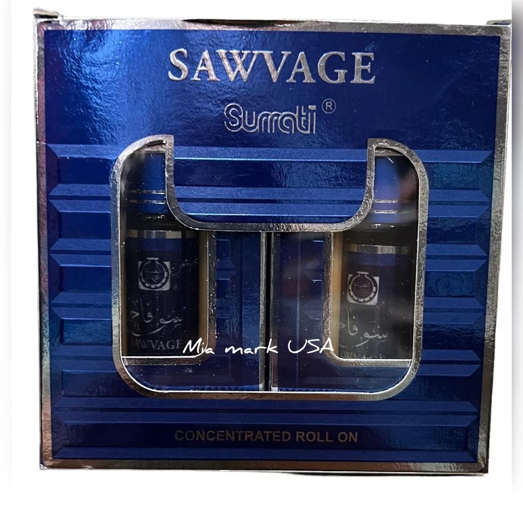 BRAND NEW BOX OF 6 -SAWVAGE  CONCENTRATED ROLLON PERFUME FREE FROM ALCOHOL BY SURRATI WITH FREE SHIPPING