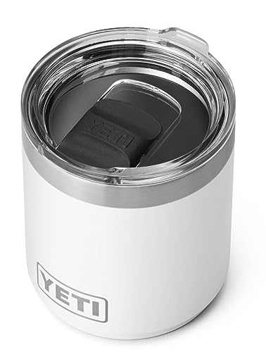YETI Rambler Lowball, Vacuum Insulated Stainless Steel Stackable Lowball with MagSlider Lid, Stainless Steel, 10 oz (296 ml)